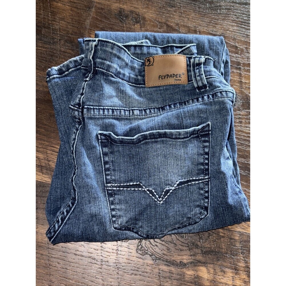 Flypaper Jeans Mens 32x34 Slim Straight Fit Blue Jeans Denim Pants GUC